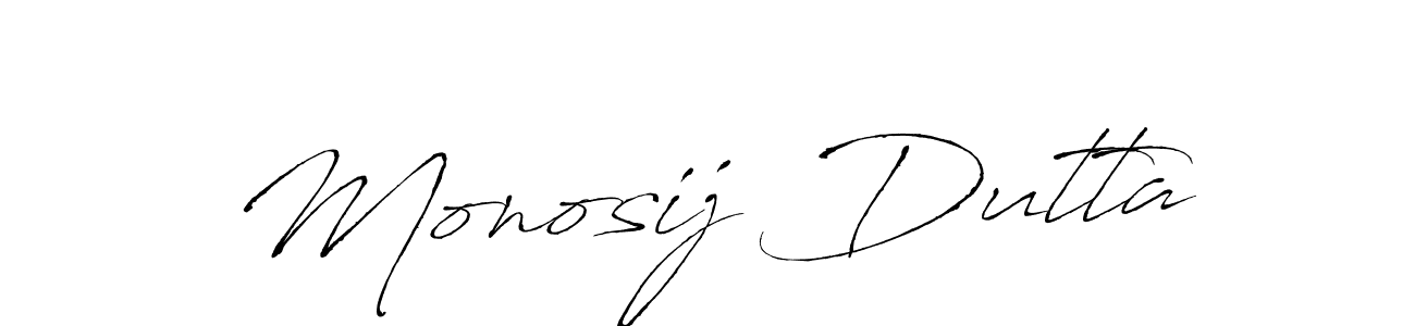 Make a beautiful signature design for name Monosij Dutta. With this signature (Antro_Vectra) style, you can create a handwritten signature for free. Monosij Dutta signature style 6 images and pictures png