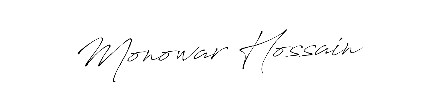 Design your own signature with our free online signature maker. With this signature software, you can create a handwritten (Antro_Vectra) signature for name Monowar Hossain. Monowar Hossain signature style 6 images and pictures png