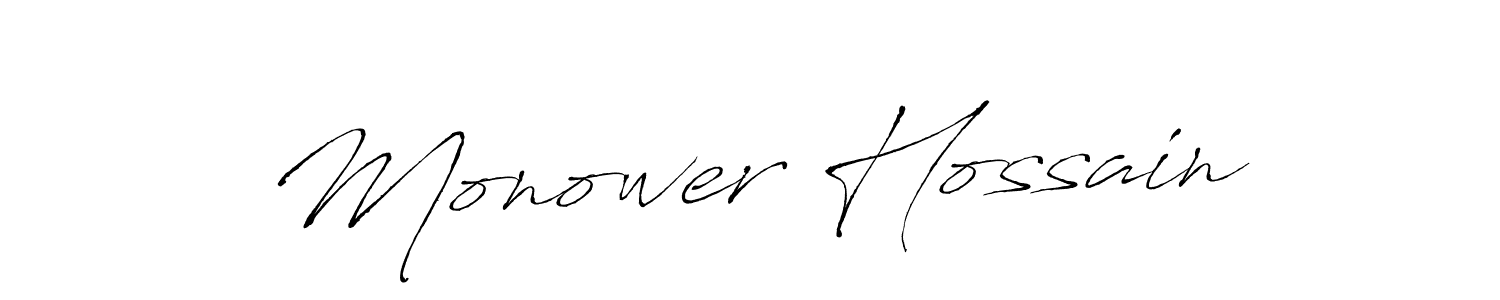 Create a beautiful signature design for name Monower Hossain. With this signature (Antro_Vectra) fonts, you can make a handwritten signature for free. Monower Hossain signature style 6 images and pictures png