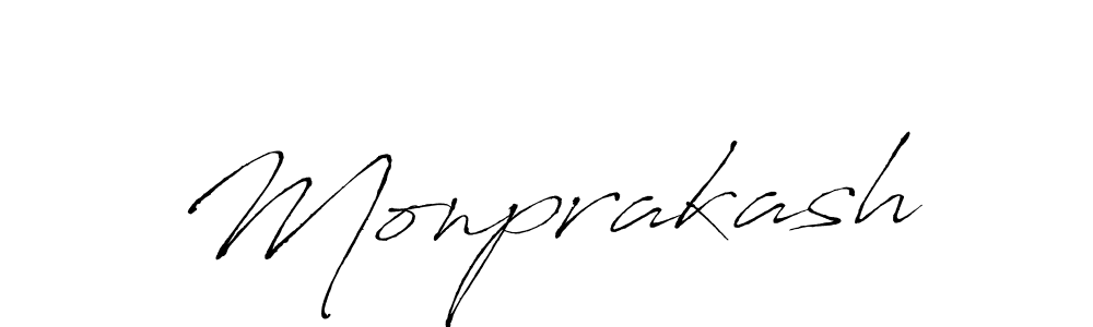 Monprakash stylish signature style. Best Handwritten Sign (Antro_Vectra) for my name. Handwritten Signature Collection Ideas for my name Monprakash. Monprakash signature style 6 images and pictures png