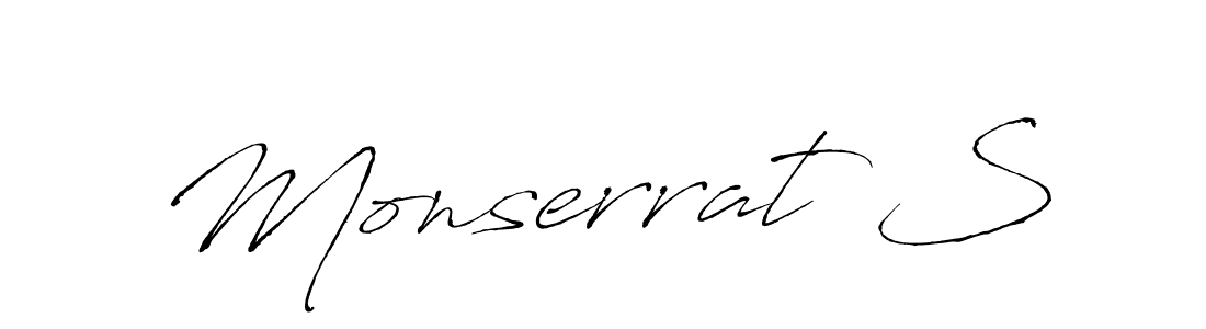 How to make Monserrat S signature? Antro_Vectra is a professional autograph style. Create handwritten signature for Monserrat S name. Monserrat S signature style 6 images and pictures png