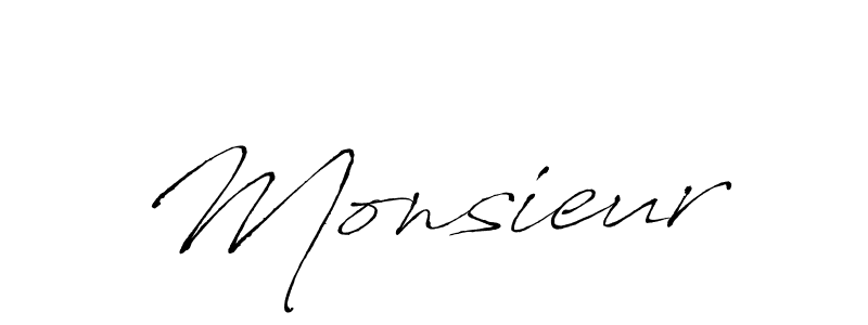 Make a beautiful signature design for name Monsieur. With this signature (Antro_Vectra) style, you can create a handwritten signature for free. Monsieur signature style 6 images and pictures png