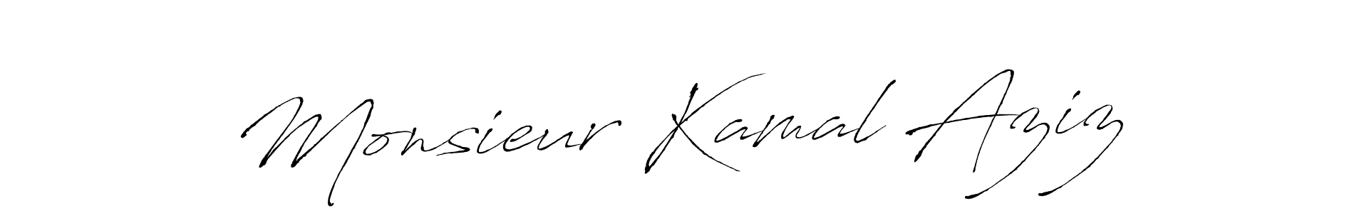 Create a beautiful signature design for name Monsieur Kamal Aziz. With this signature (Antro_Vectra) fonts, you can make a handwritten signature for free. Monsieur Kamal Aziz signature style 6 images and pictures png