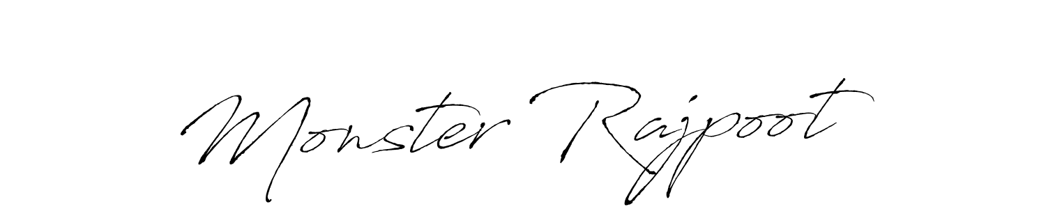 Make a beautiful signature design for name Monster Rajpoot. With this signature (Antro_Vectra) style, you can create a handwritten signature for free. Monster Rajpoot signature style 6 images and pictures png