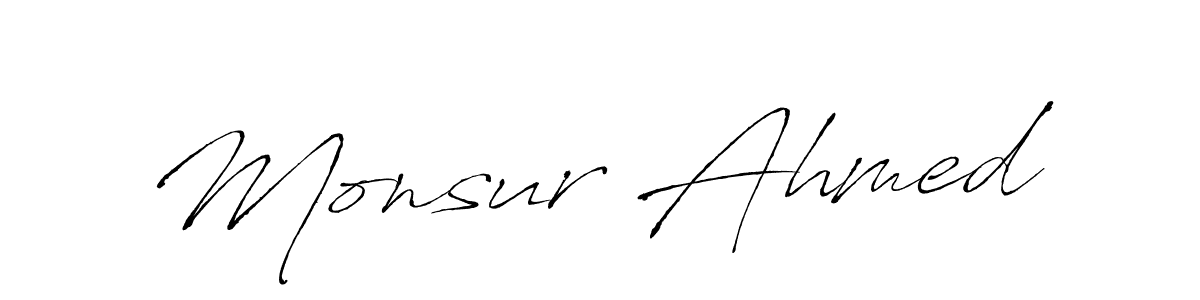 Design your own signature with our free online signature maker. With this signature software, you can create a handwritten (Antro_Vectra) signature for name Monsur Ahmed. Monsur Ahmed signature style 6 images and pictures png