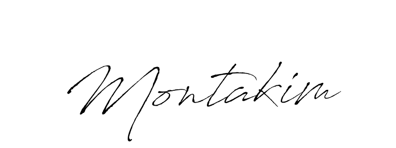 Design your own signature with our free online signature maker. With this signature software, you can create a handwritten (Antro_Vectra) signature for name Montakim. Montakim signature style 6 images and pictures png