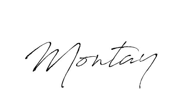 Use a signature maker to create a handwritten signature online. With this signature software, you can design (Antro_Vectra) your own signature for name Montay. Montay signature style 6 images and pictures png