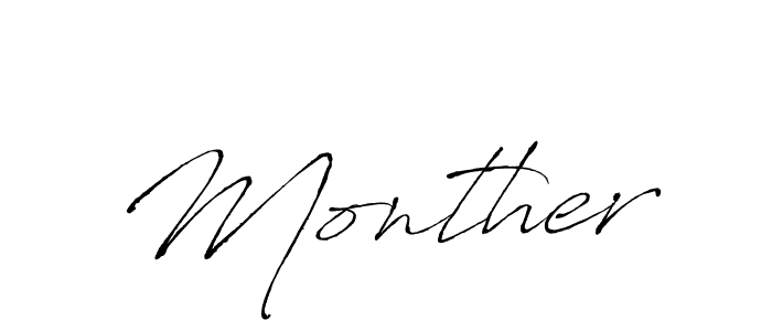 Monther stylish signature style. Best Handwritten Sign (Antro_Vectra) for my name. Handwritten Signature Collection Ideas for my name Monther. Monther signature style 6 images and pictures png