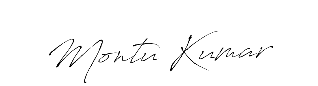 Design your own signature with our free online signature maker. With this signature software, you can create a handwritten (Antro_Vectra) signature for name Montu Kumar. Montu Kumar signature style 6 images and pictures png