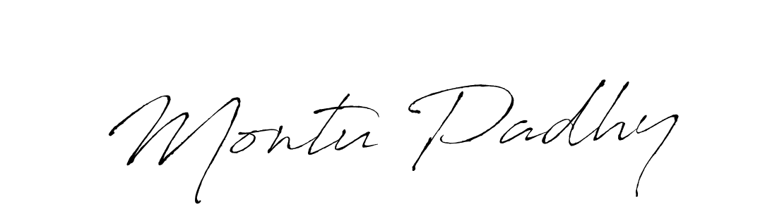 Make a beautiful signature design for name Montu Padhy. With this signature (Antro_Vectra) style, you can create a handwritten signature for free. Montu Padhy signature style 6 images and pictures png