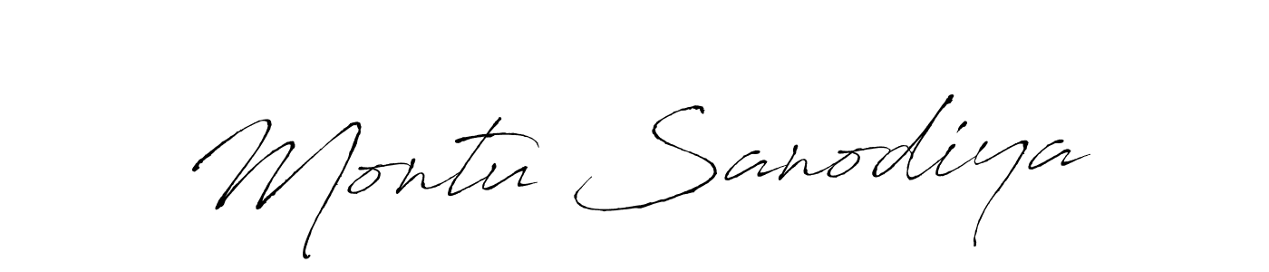 Design your own signature with our free online signature maker. With this signature software, you can create a handwritten (Antro_Vectra) signature for name Montu Sanodiya. Montu Sanodiya signature style 6 images and pictures png