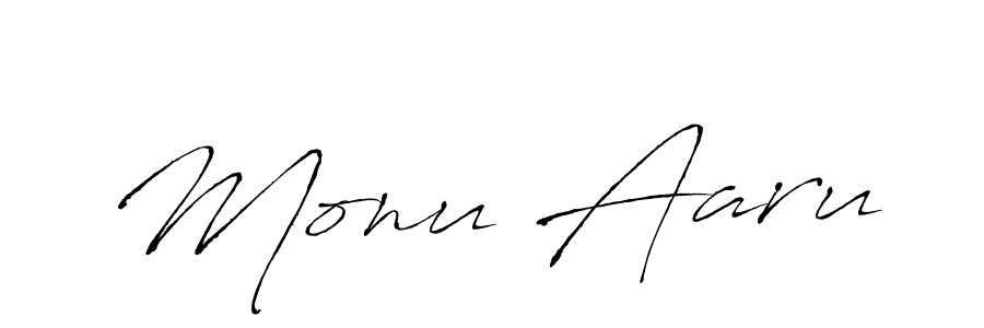 Make a beautiful signature design for name Monu Aaru. With this signature (Antro_Vectra) style, you can create a handwritten signature for free. Monu Aaru signature style 6 images and pictures png