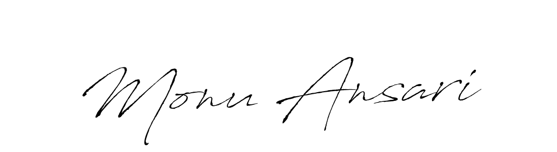 How to make Monu Ansari name signature. Use Antro_Vectra style for creating short signs online. This is the latest handwritten sign. Monu Ansari signature style 6 images and pictures png