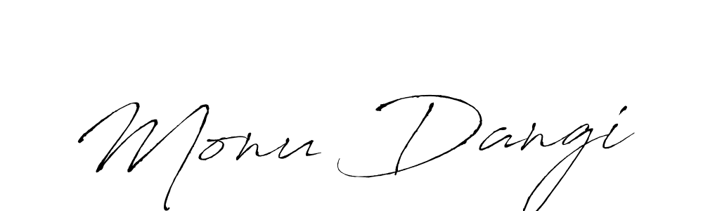 Monu Dangi stylish signature style. Best Handwritten Sign (Antro_Vectra) for my name. Handwritten Signature Collection Ideas for my name Monu Dangi. Monu Dangi signature style 6 images and pictures png