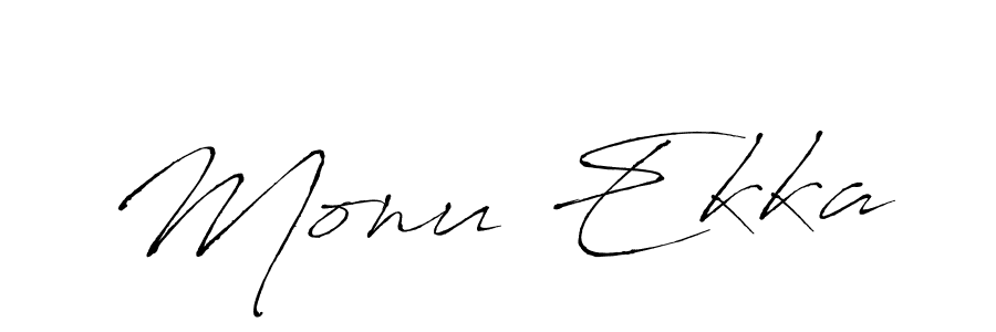 How to make Monu Ekka name signature. Use Antro_Vectra style for creating short signs online. This is the latest handwritten sign. Monu Ekka signature style 6 images and pictures png