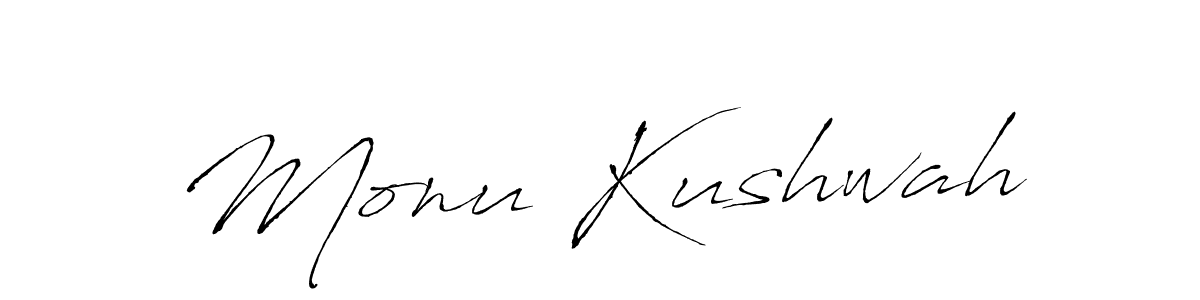 Monu Kushwah stylish signature style. Best Handwritten Sign (Antro_Vectra) for my name. Handwritten Signature Collection Ideas for my name Monu Kushwah. Monu Kushwah signature style 6 images and pictures png