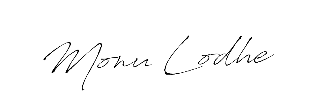 Make a beautiful signature design for name Monu Lodhe. With this signature (Antro_Vectra) style, you can create a handwritten signature for free. Monu Lodhe signature style 6 images and pictures png