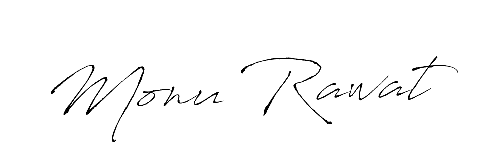 Monu Rawat stylish signature style. Best Handwritten Sign (Antro_Vectra) for my name. Handwritten Signature Collection Ideas for my name Monu Rawat. Monu Rawat signature style 6 images and pictures png