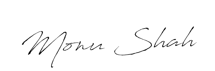Use a signature maker to create a handwritten signature online. With this signature software, you can design (Antro_Vectra) your own signature for name Monu Shah. Monu Shah signature style 6 images and pictures png