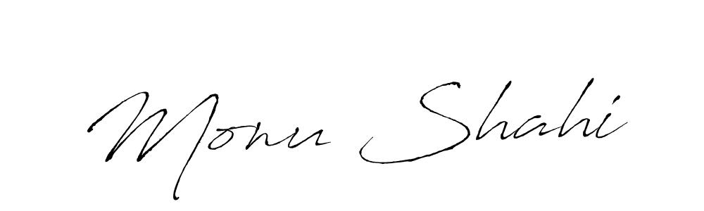 You should practise on your own different ways (Antro_Vectra) to write your name (Monu Shahi) in signature. don't let someone else do it for you. Monu Shahi signature style 6 images and pictures png