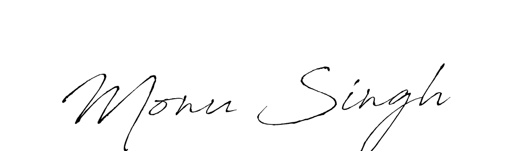 Monu Singh stylish signature style. Best Handwritten Sign (Antro_Vectra) for my name. Handwritten Signature Collection Ideas for my name Monu Singh. Monu Singh signature style 6 images and pictures png