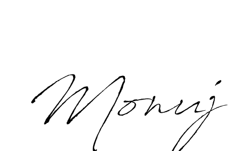 Design your own signature with our free online signature maker. With this signature software, you can create a handwritten (Antro_Vectra) signature for name Monuj. Monuj signature style 6 images and pictures png