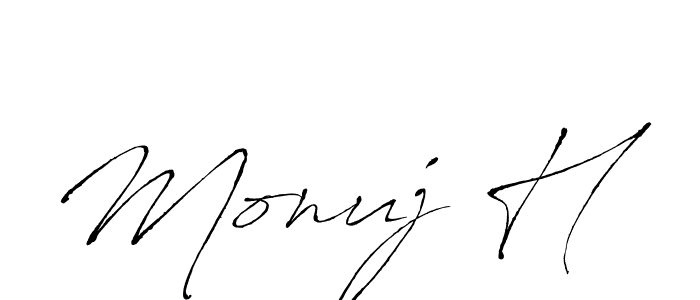 You should practise on your own different ways (Antro_Vectra) to write your name (Monuj H) in signature. don't let someone else do it for you. Monuj H signature style 6 images and pictures png