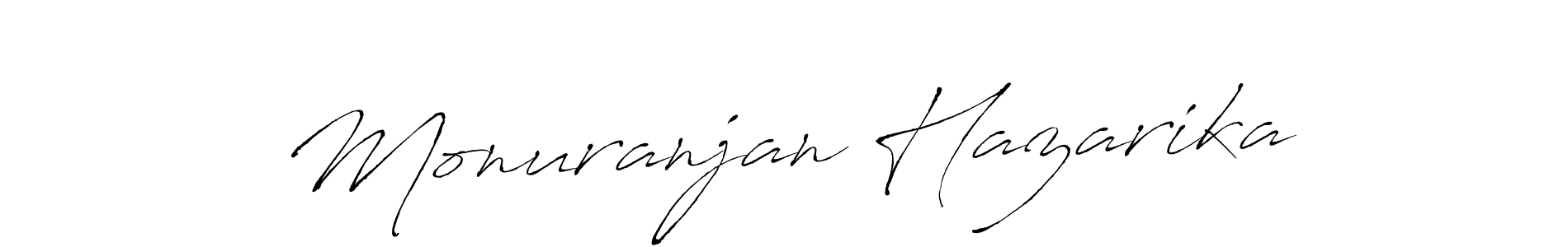 How to make Monuranjan Hazarika name signature. Use Antro_Vectra style for creating short signs online. This is the latest handwritten sign. Monuranjan Hazarika signature style 6 images and pictures png