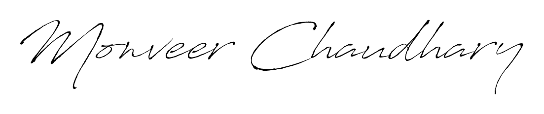 Try this chic Monveer Chaudhary handwritten sign style. Using Antro_Vectra font elements, it gives your name a sleek, memorable identity. Monveer Chaudhary signature style 6 images and pictures png