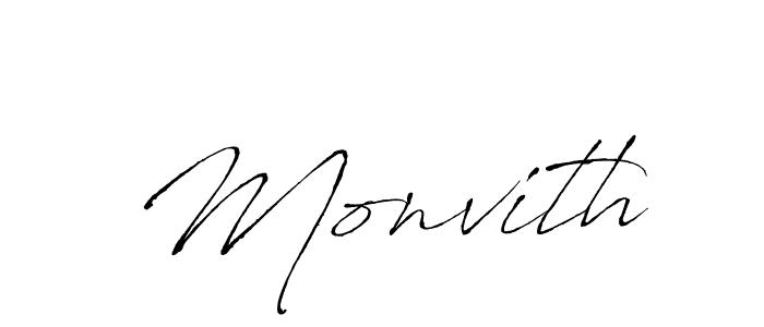 Use a signature maker to create a handwritten signature online. With this signature software, you can design (Antro_Vectra) your own signature for name Monvith. Monvith signature style 6 images and pictures png
