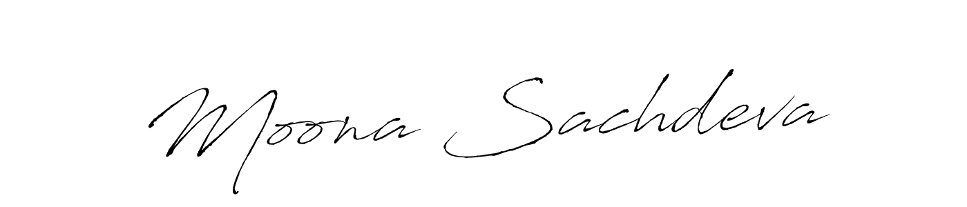 Moona Sachdeva stylish signature style. Best Handwritten Sign (Antro_Vectra) for my name. Handwritten Signature Collection Ideas for my name Moona Sachdeva. Moona Sachdeva signature style 6 images and pictures png