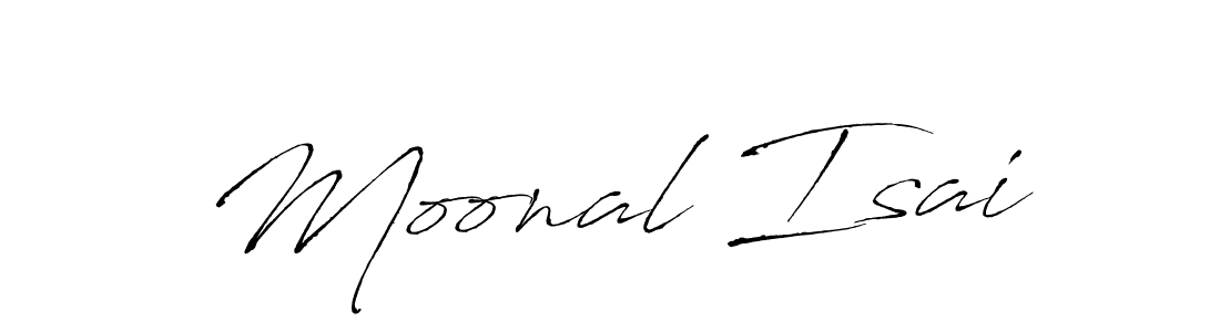Make a beautiful signature design for name Moonal Isai. With this signature (Antro_Vectra) style, you can create a handwritten signature for free. Moonal Isai signature style 6 images and pictures png