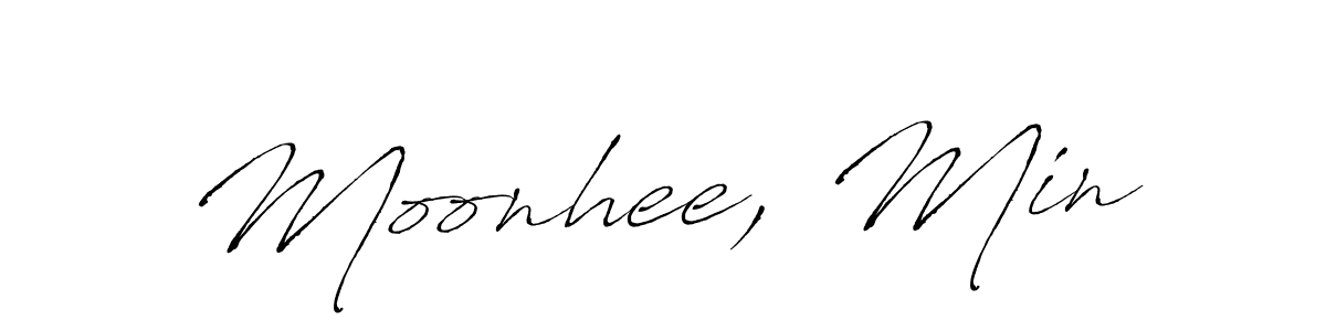 Design your own signature with our free online signature maker. With this signature software, you can create a handwritten (Antro_Vectra) signature for name Moonhee, Min. Moonhee, Min signature style 6 images and pictures png