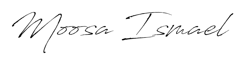 Elevate your brand with a stunning Moosa Ismael eSignature. The Antro_Vectra style provides a balanced, flowing aesthetic for everyday signing. Moosa Ismael signature style 6 images and pictures png