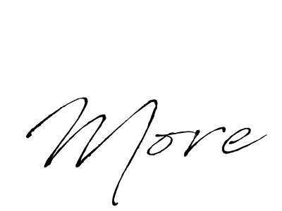 Make a beautiful signature design for name More. With this signature (Antro_Vectra) style, you can create a handwritten signature for free. More signature style 6 images and pictures png