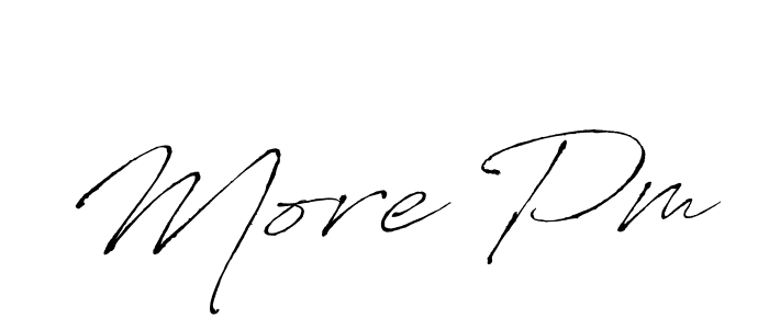Create a beautiful signature design for name More Pm. With this signature (Antro_Vectra) fonts, you can make a handwritten signature for free. More Pm signature style 6 images and pictures png