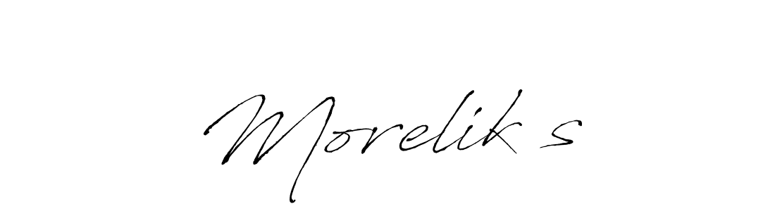 Create a beautiful signature design for name Morelik’s. With this signature (Antro_Vectra) fonts, you can make a handwritten signature for free. Morelik’s signature style 6 images and pictures png