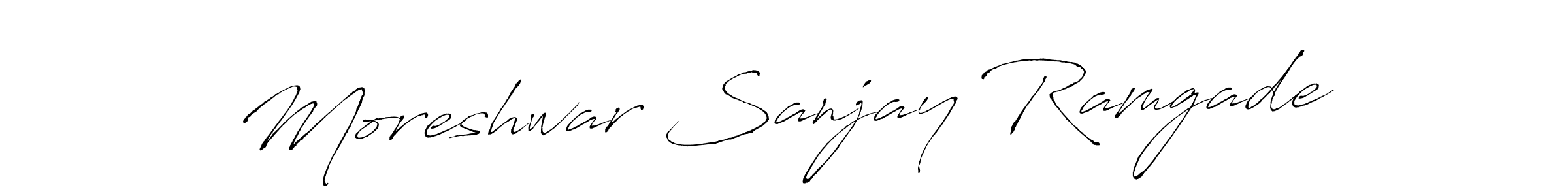 Create a beautiful signature design for name Moreshwar Sanjay Ramgade. With this signature (Antro_Vectra) fonts, you can make a handwritten signature for free. Moreshwar Sanjay Ramgade signature style 6 images and pictures png