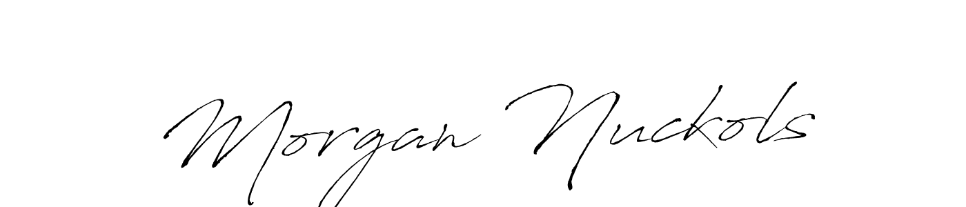 How to make Morgan Nuckols name signature. Use Antro_Vectra style for creating short signs online. This is the latest handwritten sign. Morgan Nuckols signature style 6 images and pictures png
