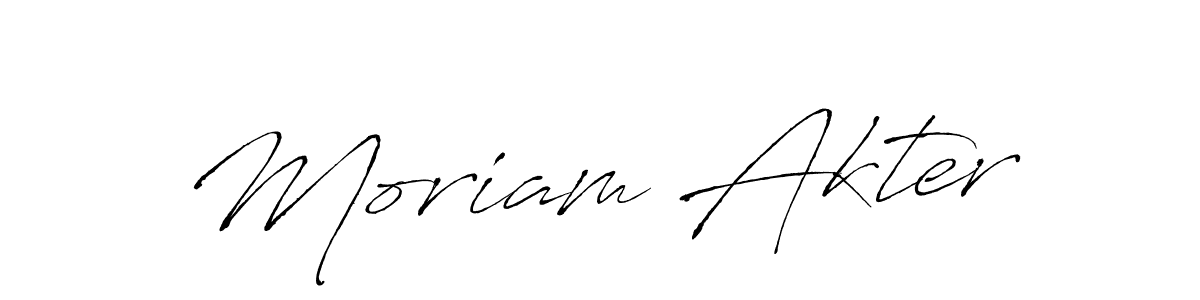 Create a beautiful signature design for name Moriam Akter. With this signature (Antro_Vectra) fonts, you can make a handwritten signature for free. Moriam Akter signature style 6 images and pictures png