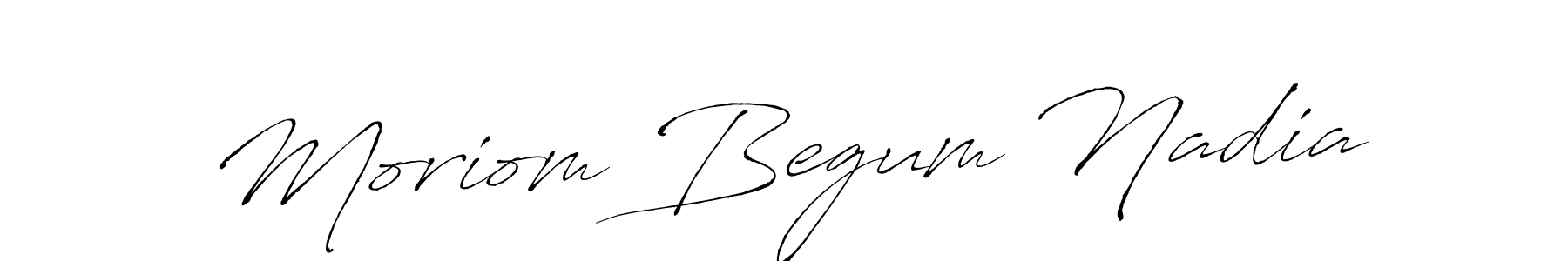 Create a beautiful signature design for name Moriom Begum Nadia. With this signature (Antro_Vectra) fonts, you can make a handwritten signature for free. Moriom Begum Nadia signature style 6 images and pictures png