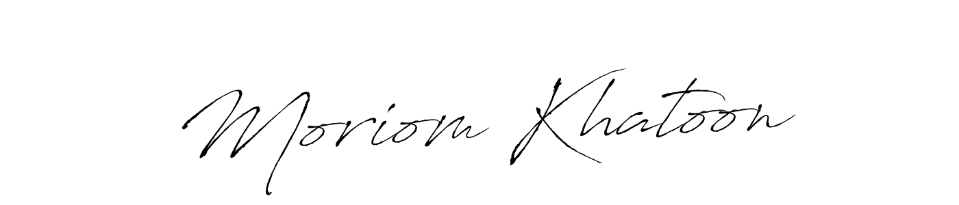 Make a beautiful signature design for name Moriom Khatoon. With this signature (Antro_Vectra) style, you can create a handwritten signature for free. Moriom Khatoon signature style 6 images and pictures png
