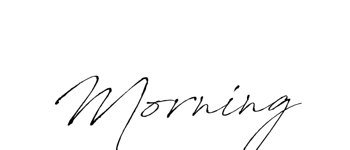 Make a beautiful signature design for name Morning. With this signature (Antro_Vectra) style, you can create a handwritten signature for free. Morning signature style 6 images and pictures png