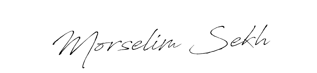 How to make Morselim Sekh name signature. Use Antro_Vectra style for creating short signs online. This is the latest handwritten sign. Morselim Sekh signature style 6 images and pictures png