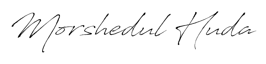Get inspired by this graceful Antro_Vectra signature style for name Morshedul Huda. Smooth loops and balanced proportions for everyday use. Morshedul Huda signature style 6 images and pictures png