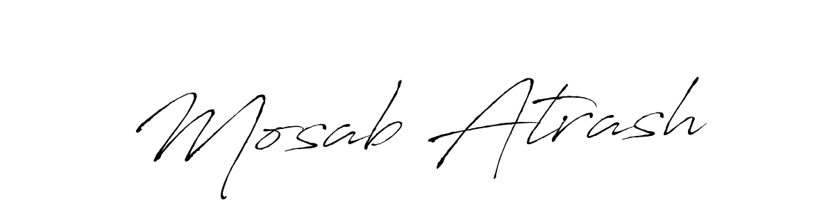 The best way (Antro_Vectra) to make a short signature is to pick only two or three words in your name. The name Mosab Atrash include a total of six letters. For converting this name. Mosab Atrash signature style 6 images and pictures png