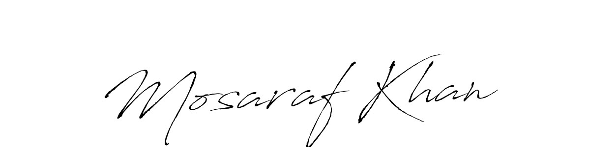 Make a beautiful signature design for name Mosaraf Khan. With this signature (Antro_Vectra) style, you can create a handwritten signature for free. Mosaraf Khan signature style 6 images and pictures png