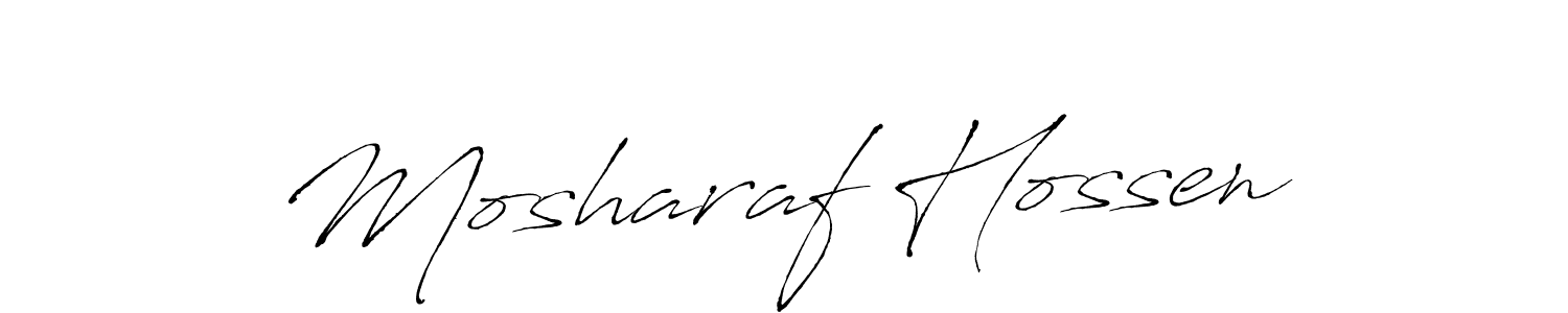 Make a beautiful signature design for name Mosharaf Hossen. With this signature (Antro_Vectra) style, you can create a handwritten signature for free. Mosharaf Hossen signature style 6 images and pictures png