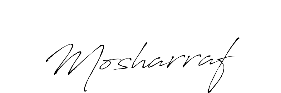 Make a beautiful signature design for name Mosharraf. With this signature (Antro_Vectra) style, you can create a handwritten signature for free. Mosharraf signature style 6 images and pictures png