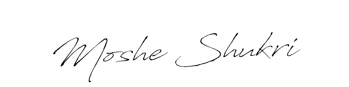 How to make Moshe Shukri name signature. Use Antro_Vectra style for creating short signs online. This is the latest handwritten sign. Moshe Shukri signature style 6 images and pictures png